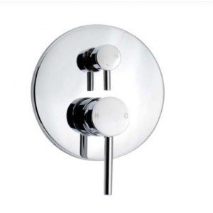 Lucid Pin Lever Chrome Wall Mixer With Diverter