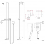Bellino Gun Metal Grey Square Handheld Shower Rail Set SR49.06