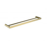 Rushy Brushed Gold Double Towel Rail 600