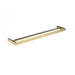 Rushy Brushed Gold Double Towel Rail 600