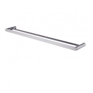 Rushy Brushed Nickel Double Towel Rail 800