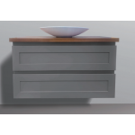 DG-900 Matte Grey MDF Wall Hung Vanity Cabinet Only