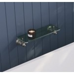 Lillian Glass Shelf, Brushed Nickel Lillian Glass Shelf, Brushed Nickel
