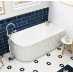 Eleanor Fluted Gloss White Left-Hand Corner Acrylic Bath 1500 Eleanor Fluted Gloss White Left-Hand Corner Acrylic Bath 1500