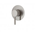 Axle Wall Mixer, Brushed Nickel, Large Round Plate
