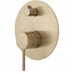 Otus Brushed Gold Slimline SS Wall Mixer With Diverter Otus Brushed Gold Slimline SS Wall Mixer With Diverter