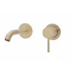 Kaya Wall Basin/Bath Mixer Set, Urban Brass, Round Plates, 160mm Outlet Kaya Wall Basin/Bath Mixer Set, Urban Brass, Round Plates, 160mm Outlet