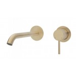 Kaya Wall Basin/Bath Mixer Set, Urban Brass, Round Plates, 200mm Outlet Kaya Wall Basin/Bath Mixer Set, Urban Brass, Round Plates, 200mm Outlet