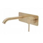 Kaya Wall Basin/Bath Mixer Set, Urban Brass, Square Plate, 160mm Outlet Kaya Wall Basin/Bath Mixer Set, Urban Brass, Square Plate, 160mm Outlet