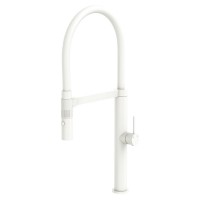 Round Multifunction Matte White Sink Mixer