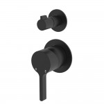 Sansa Wall Diverter Mixer, Small Round Plates, Matte Black