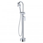 Tono Floor Mounted Bath Mixer With Hand Shower, Chrome