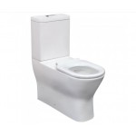 Delta Care Back-to-Wall Toilet Suite, White Seat, Slim Buttons