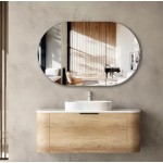 Bondi Natural Oak Wall Hung Curve Vanity 1200 Cabinet Only