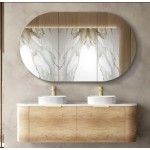 Bondi Natural Oak Wall Hung Curve Vanity 1500 Cabinet Only