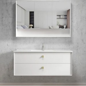 Boston Matte White Wall Hung Vanity 1200 Cabinet Only