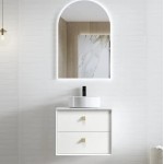 Boston Matte White Wall Hung Vanity 600 Cabinet Only