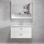 Boston Matte White Wall Hung Vanity 900 Cabinet Only
