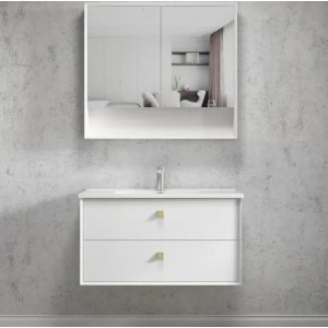 Boston Matte White Wall Hung Vanity 900 Cabinet Only