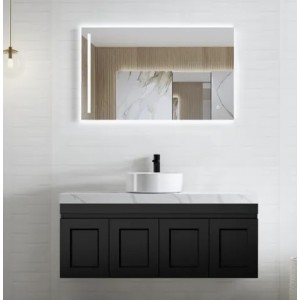 Hampton Mark II Matte Black 1200 Wall Hung Vanity Cabinet Only