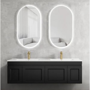 Hampton Mark II Matte Black 1500 Wall Hung Vanity Cabinet Only