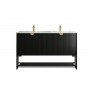 Marlo Wave Board Black Wall Hung Vanity 1500 Cabinet Only