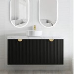 Marlo Wave Board Black Wall Hung Vanity 1200 Cabinet Only