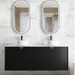 Marlo Wave Board Black Wall Hung Vanity 1500 Cabinet Only