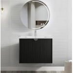 Marlo Wave Board Black Wall Hung Vanity 750 Cabinet Only Marlo Wave Board Black Wall Hung Vanity 750 Cabinet Only