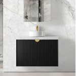 Marlo Wave Board Black Wall Hung Vanity 900 Cabinet Only