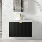 Marlo Wave Board Black Wall Hung Vanity 900 Cabinet Only Marlo Wave Board Black Wall Hung Vanity 900 Cabinet Only