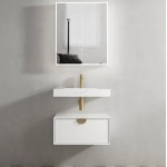 Moonlight White Satin Wall Hung 600 Cabinet Only