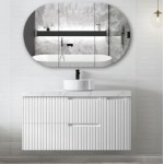 Noosa Wave Board Matte White Wall Hung Vanity 1200 Cabinet Only