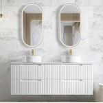 Noosa Wave Board Matte White Wall Hung Vanity 1500 Cabinet Only
