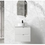 Noosa Wave Board Matte White Wall Hung Vanity 600 Cabinet Only