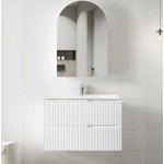 Noosa Wave Board Matte White Wall Hung Vanity 900 Cabinet Only