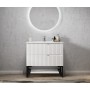 Noosa Wave Board Matte White Wall Hung Vanity 900 Cabinet Only