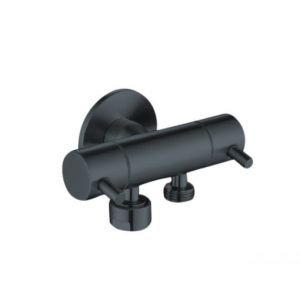 T115DGM Round Gun Metal Grey Dual Control Mini Cistern Cock