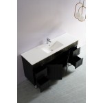 Acacia Matte Black Free Standing Vanity 1500 Cabinet Only