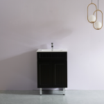 Acacia Matte Black Free Standing Vanity 600 Cabinet Only