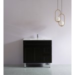 Acacia Matte Black Free Standing Vanity 900 Cabinet Only