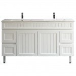 Acacia Matte White Free Standing Vanity 1500 Cabinet Only