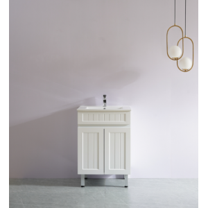 Acacia Matte White Ensuite Free Standing Vanity 600 Cabinet Only