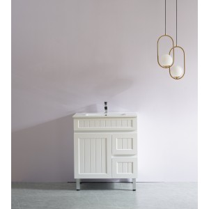 Acacia Matte White Ensuite Free Standing Vanity 750 Cabinet Only