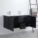 Acacia Matte Black Wall Hung Vanity 1200 Cabinet Only