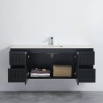 Acacia Matte Black Wall Hung Vanity 1500 Cabinet Only