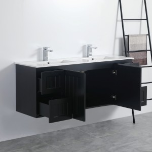 Acacia Matte Black Wall Hung Vanity 1500 Cabinet Only