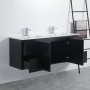 Acacia Matte Black Wall Hung Vanity 1500 Cabinet Only