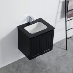 Acacia Matte Black Wall Hung Vanity 600 Cabinet Only