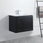 Acacia Matte Black Wall Hung Vanity 750 Cabinet Only